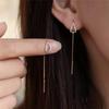 925 Silver Water Drop Tassel Earrings: Elegant, Slimming, Versatile Fashion Jewelry for Women