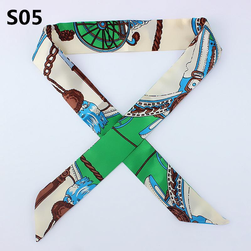 Tie up bag handle silk scarf narrow version handbag small ribbon bag accessories women's scarf decorative headband headscarf
