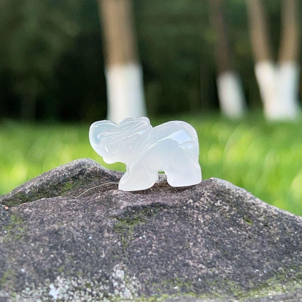 Мини-слон из натурального хрустального агата для детского научного образования