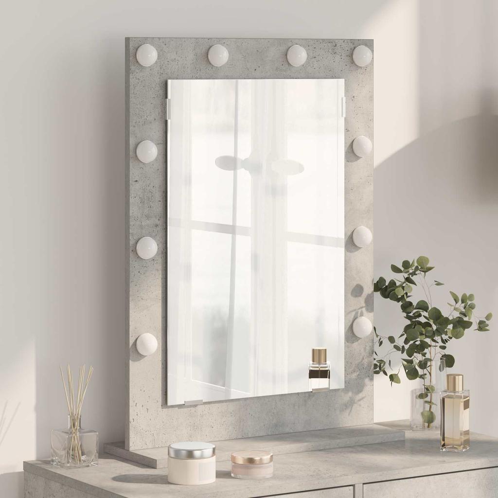 Bathroom Mirror Right Angled Concrete Grey 70 x 50 x 18 cm