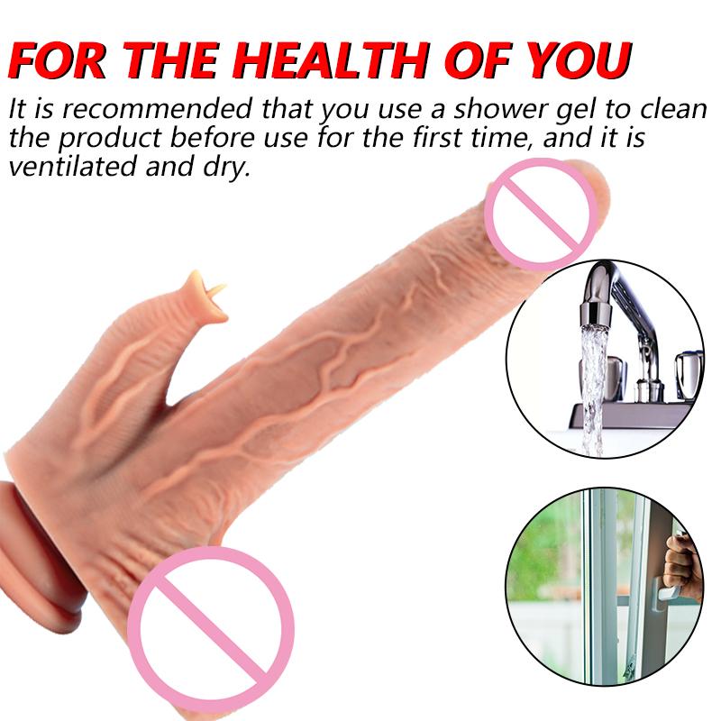 Телескопический пенис для облизывания языка с проводным дистанционным управлением, стимулятор клитора точки G, подогрев, большой фаллоимитатор, вибратор с присоской