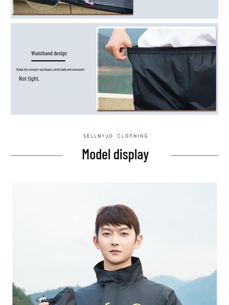 Мужской мотоциклетный дождевой костюм: Раздельный костюм (куртка и брюки) для курьеров по доставке еды, защита от шторма