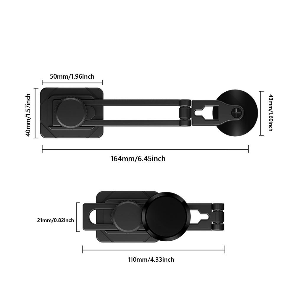 Magnetic Car Phone Holder Slide Rail Adjustable Foldable GPS Mobile Phone Mount 360 Degree Rotary Suspension for iPhone 14 13 12