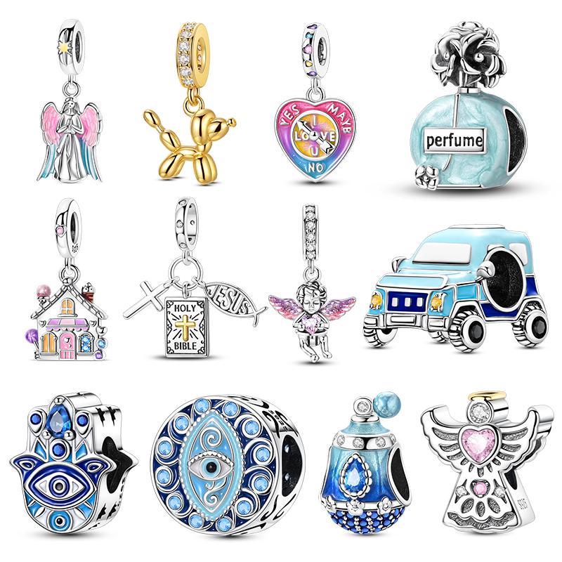 Charms Copper Blue Off-Road Vehicles Charms Beads Fit Women 3Mm Original Bracelet Necklace Diy Fine Jewelry Gifts