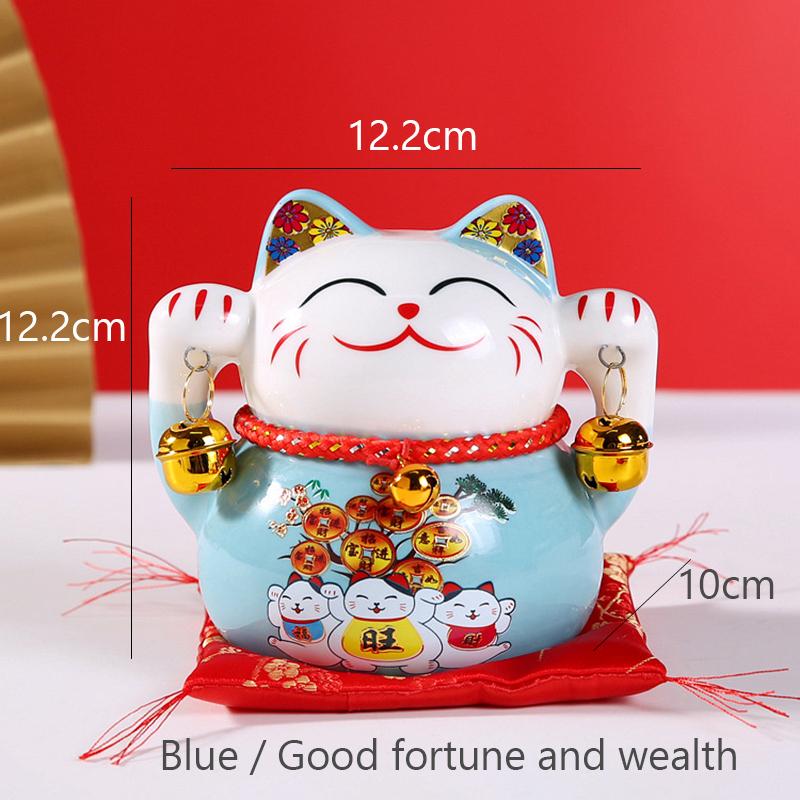 4,8-дюймовая керамическая монетница Maneki Neko Fortune Cat, копилка, украшение для стола, фигурка котенка