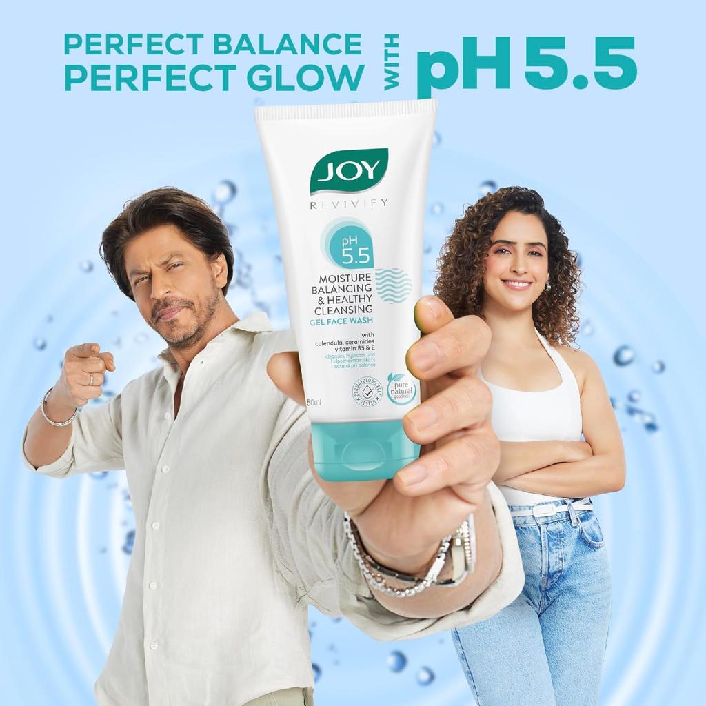 JOY PH 5.5 Hydrating Gel Face Wash with Ceramides 150ml X 2 Pack for Sensitive Skin Cleansing