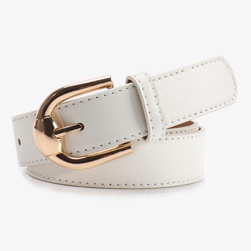 Simple Sophistication Pu Leather Belt With Metal Buckle For Fashionable Outfits
