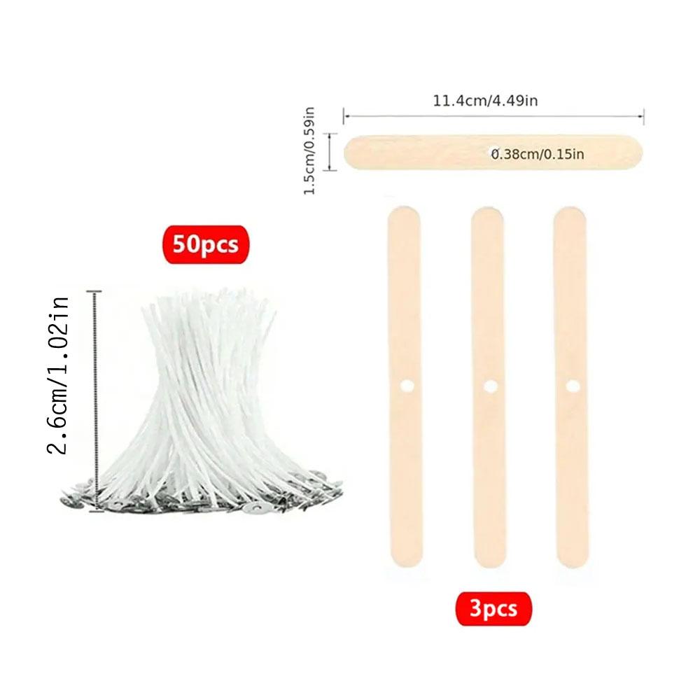 53 шт. держатель для фитилей для свечей, вощеный хлопковый фитиль, набор с подставкой, оригинальные бездымные фитили для свечей, соевое масло, восковая сердцевина, тканое изготовление