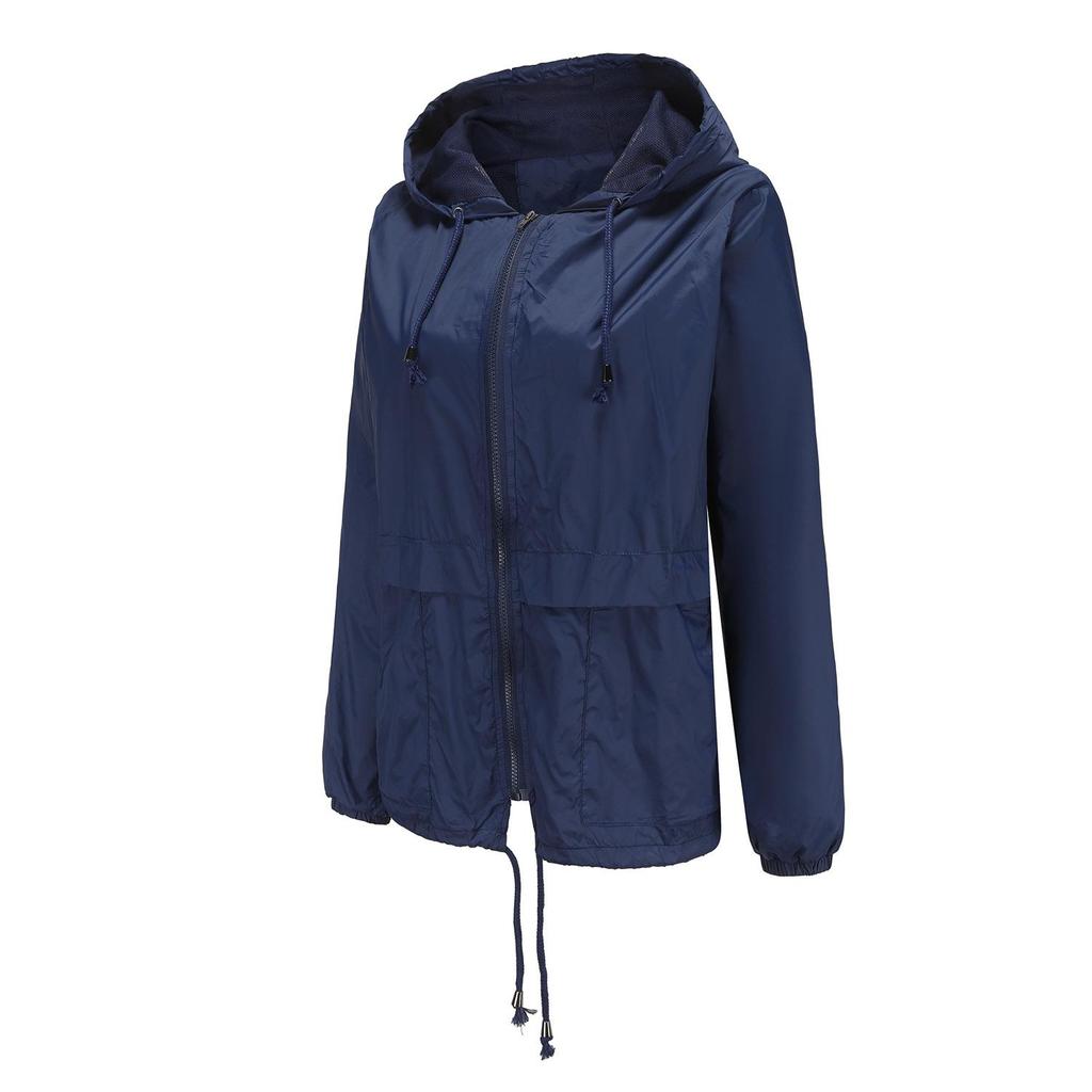 Женский весенний сплошной цвет с длинным рукавом, легкий воротник с капюшоном, уличный плащ, укороченный кардиган, куртка S-3XL