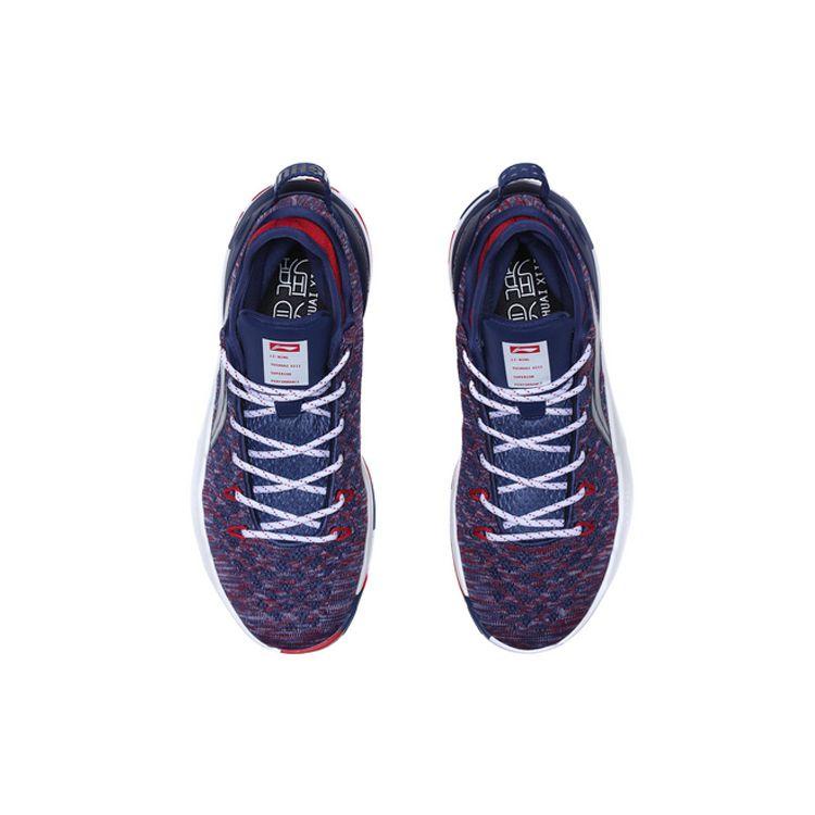 Li Ning Yu Shuai 13 Shock Absorption Non-Slip Wear-Resistant Low-Top Basketball Shoes Men Sneakers Navy-Blue ABAP095-3