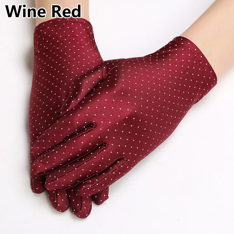 Summer Gloves Sun Protection Fashion Round Dot Elastic Mittens High Quality