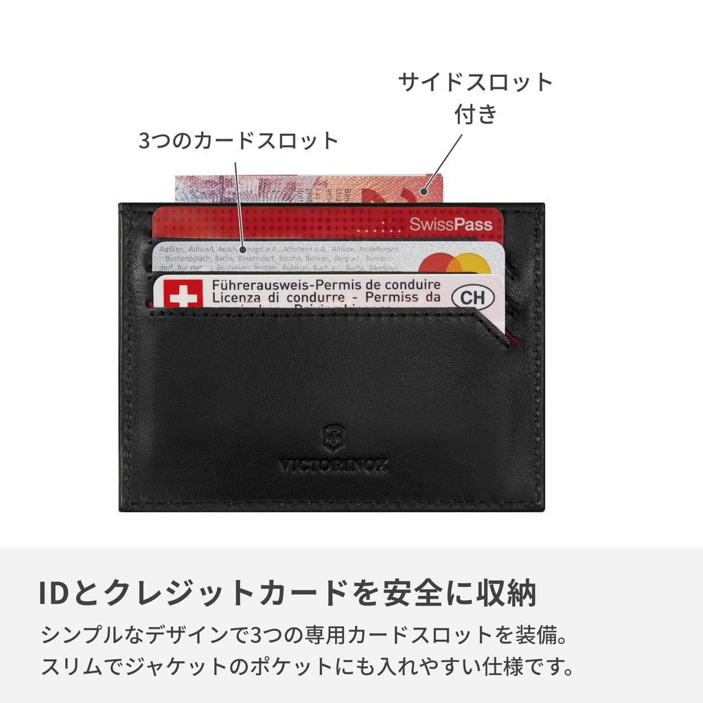 VICTORINOX Altius Alox Card Case Men's Slim Leather Black 611580