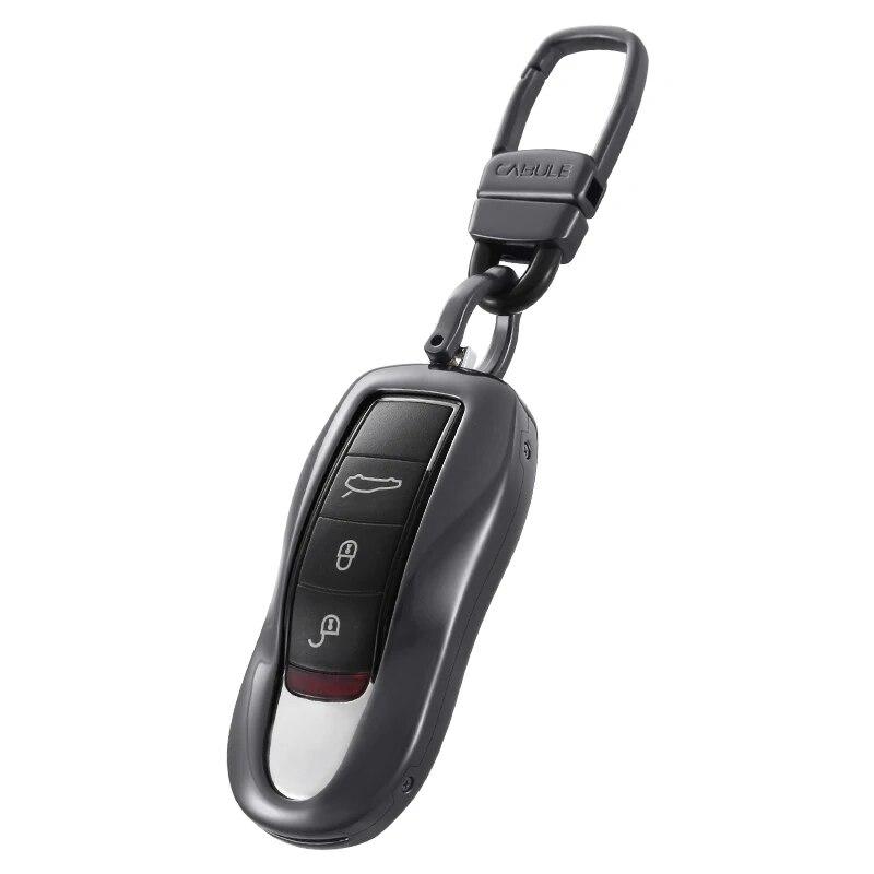 Чехол для автомобильных ключей из алюминиевого сплава для Porsche Panamera Cayenne Macan 911 Carrera 718 Boxster, модные аксессуары для автосмарт-ключей