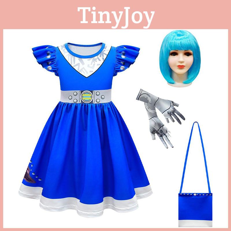 Kids Zombies 3 Cheerleader Cosplay Costume Halloween Dress Bag Wig Suit Gift Set