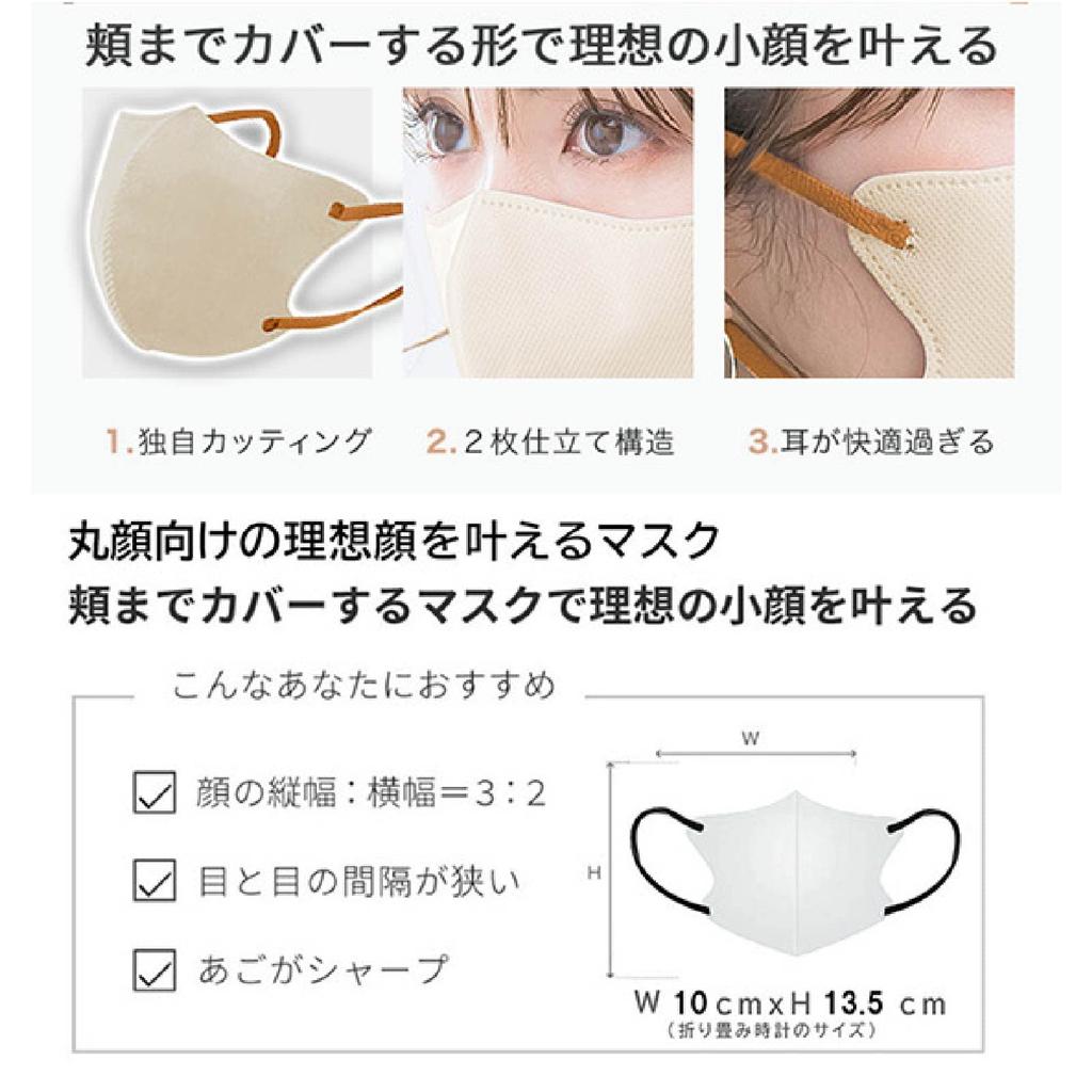 Ichiki Ryohin 3D Маски Увлажнение для масок x 6 Нетканые 3D Маски для маленького лица Накладная Подходят для чувствительной кожи Мягкие ушные петли с соответствующим комфортом