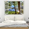 3D вид из окна, наклейки на стену, наклейки с лесным пейзажем, съемные обои, наклейки, украшение дома