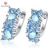Classic Earrings For Charm Lady With Blue Color Zircon Women Party Valentines Gifts