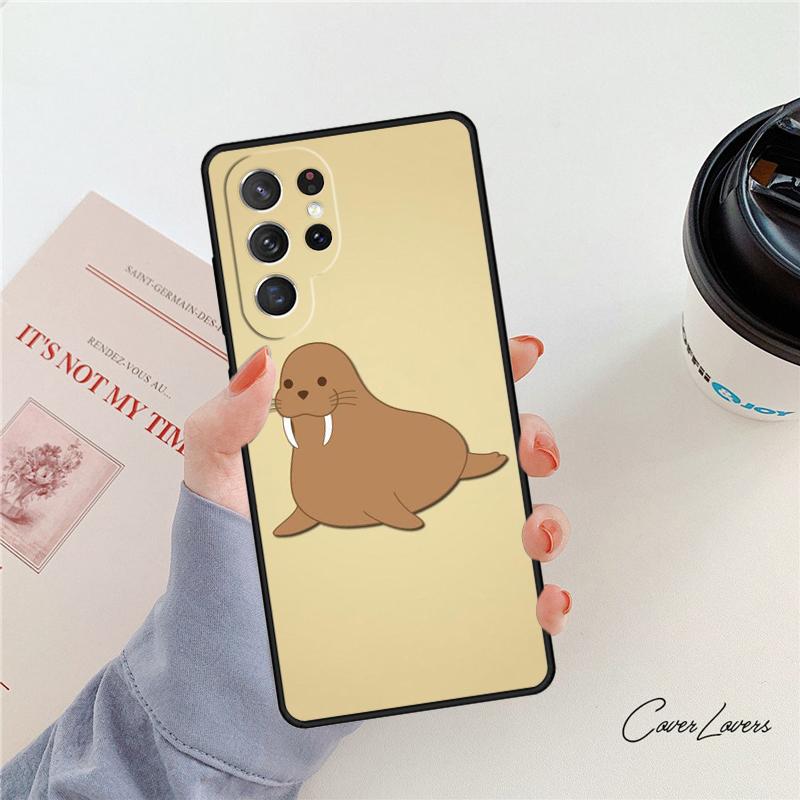 Милый чехол для телефона с моржом Для Samsung Galaxy S24 S25 S23 S22 Ultra Note 10 20 Plus S20 S21 FE Чехол