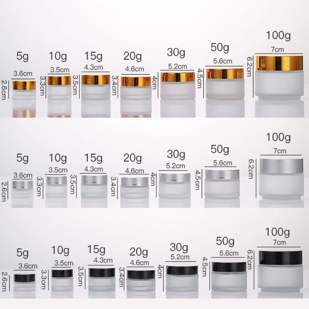 Серебряные/Золотые/Черные/Белые Баночки для крема для лица Пустая баночка для макияжа Косметический контейнер