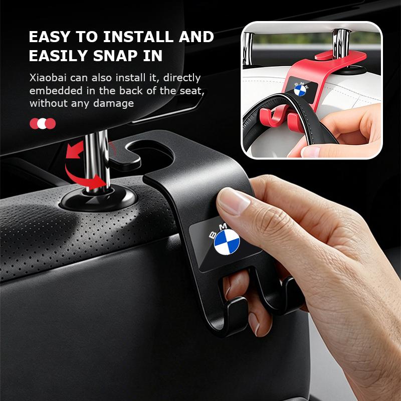 BKSN4 Car Seat Back Dual Head Hook Multifunctional Holder Hooks For BMW M 1 3 4 5 6 7 Series M3 M6 F01 F02E34 E36 E70 F10 X6 X1