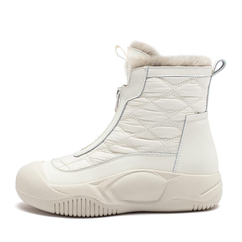 Августин женские зимние сапоги 2025 новая зимняя бархатная платформа ботинки Мартина уличные утолщенные белые хлопковые туфли