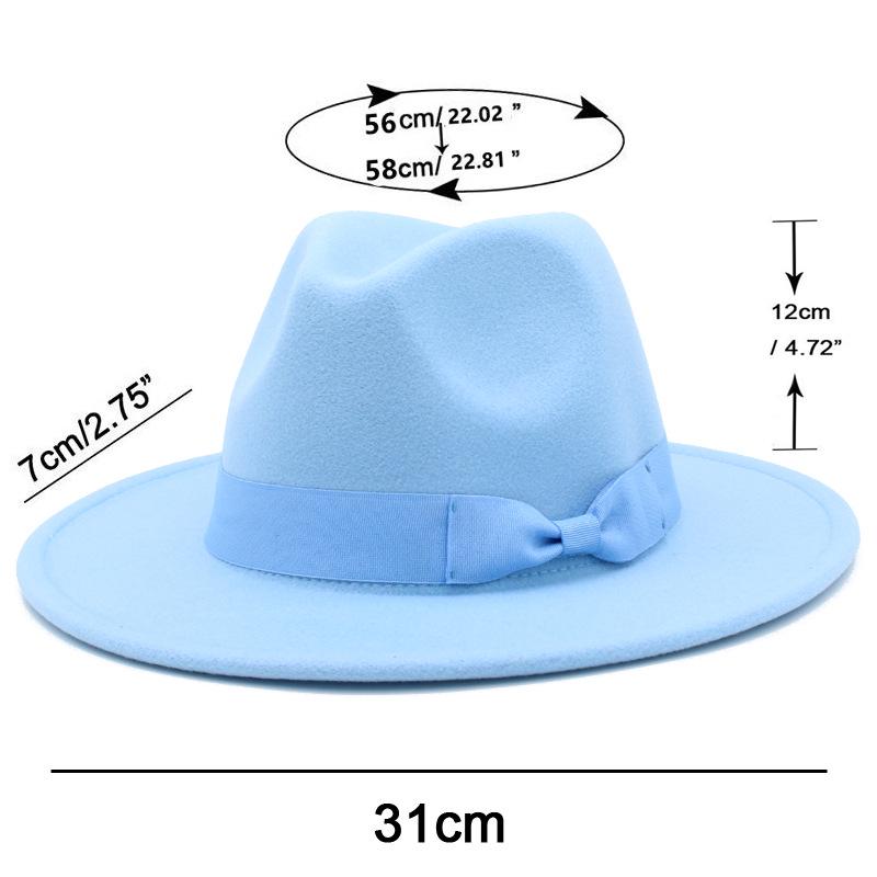 Федора с широкими полями в европейско-американском стиле с бантом: Модная унисекс джазовая шляпа
