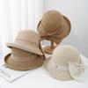 Солнцезащитная шляпа женская весенне-летняя шляпа-ведро маленькое лицо модная легкая солнцезащитная шляпа плетеная соломенная шляпа