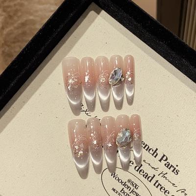 Ледяной градиент, блестки кошачьего глаза с улыбкой, усыпанные круглыми бриллиантами, благоприятная съемная носимая броня для бога Луны