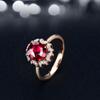 BELLA BOX Полые открытые кольца с имитацией рубина для женщин с цирконом, ювелирные изделия для помолвки, подарок