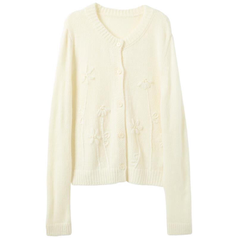Sancai Winter Floral Knit Cardigan