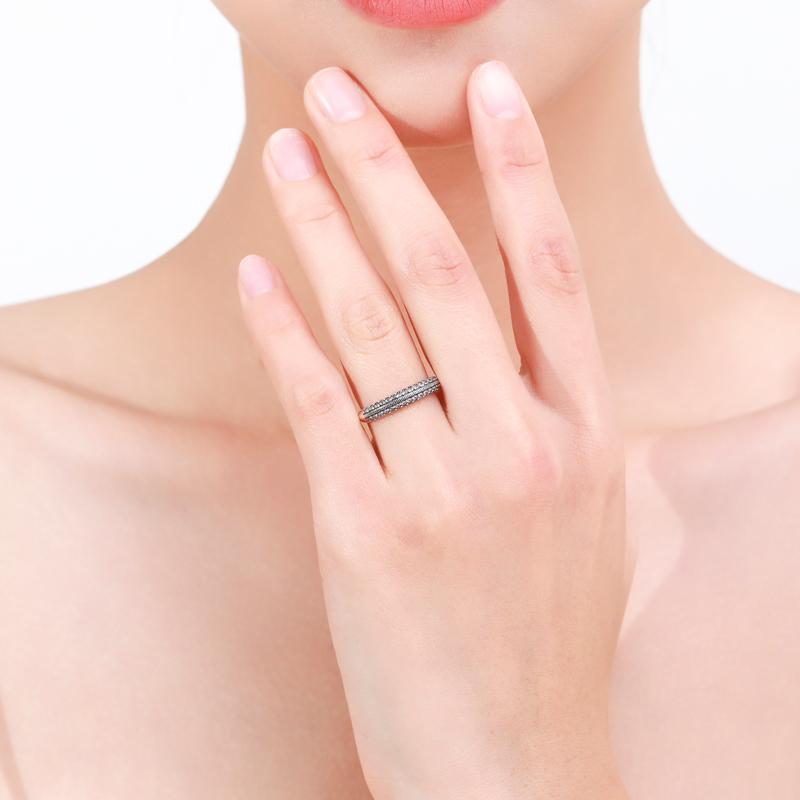 MODIAN Винтажное сверкающее прозрачное кольцо с CZ из стерлингового серебра 925 пробы, штабелируемые кольца на палец для женщин, ювелирные изделия