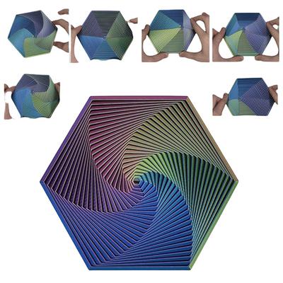 1 шт. Шестиугольное фрактальное кольцо Спиральное изменение Игрушки 3D-печать Фрактальный Шестиугольник Игрушка для снятия стресса