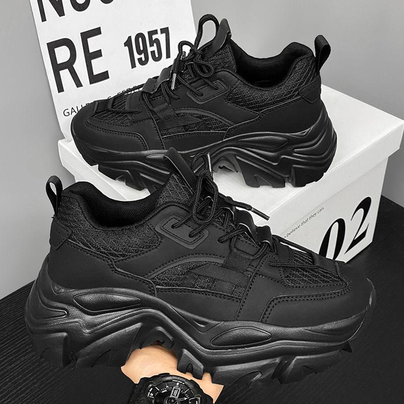 Весенняя мужская обувь, новые дышащие сетчатые туфли, мужская мода, универсальные маленькие белые туфли, спортивная обувь на платформе, повседневная обувь для папы