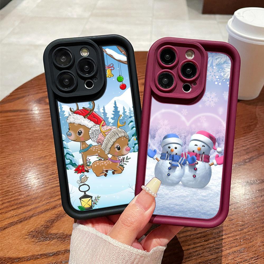 N116 Счастливого Рождества С Новым годом арт Мягкие чехлы для телефонов Angel Eyes для iPhone 16 15 14 13 11 Pro Max 8 7 6s Plus 12 mini XR XS Max Противоударный чехол