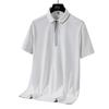 Рубашка поло из ледяного шелка с короткими рукавами, мужская летняя свободная быстросохнущая футболка с лацканами и половиной рукавов