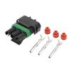 Комплект разъемов для электрических проводов INFINAUTO с 3 контактами, 2,5 мм, корпус кабельного терминала для автомобиля, автофургона, грузовика, черный, зеленый, 1 комплект