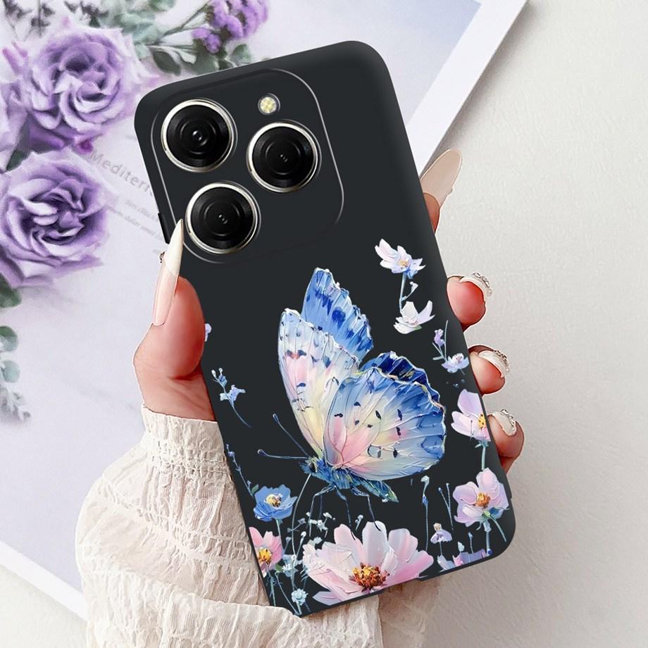 Роскошный матовый силиконовый мягкий чехол для Tecno Spark 20 20Pro 20 Pro+ 4G 5G Spark 20C KJ7 KJ6 KJ5 BG7 Чехол Цветок Любящее Сердце