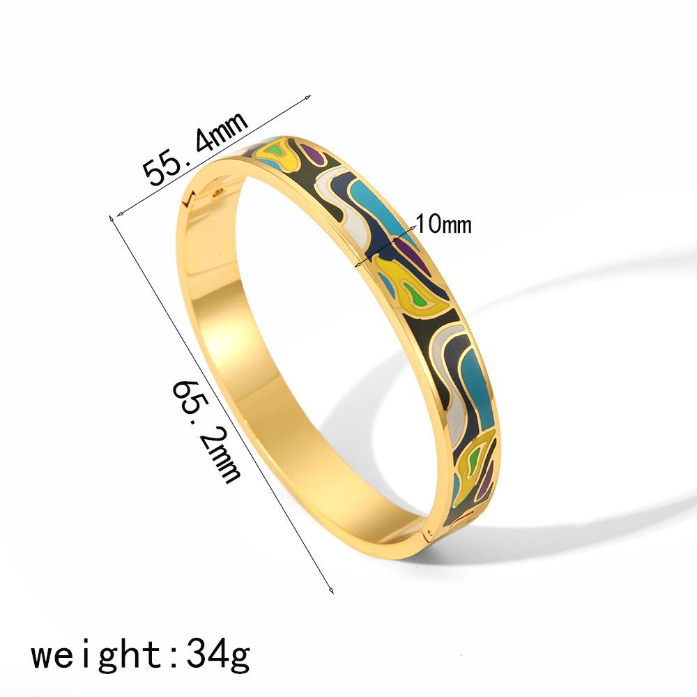 Новый окрашенный браслет из титановой стали с эмалью, персонализированный ретро-браслет с пряжкой высокого класса из нержавеющей стали, браслет