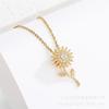 Rotating Sunflower Necklace Men'S And Women'S Design Simple Micro Zircon Pendant Neck Chain