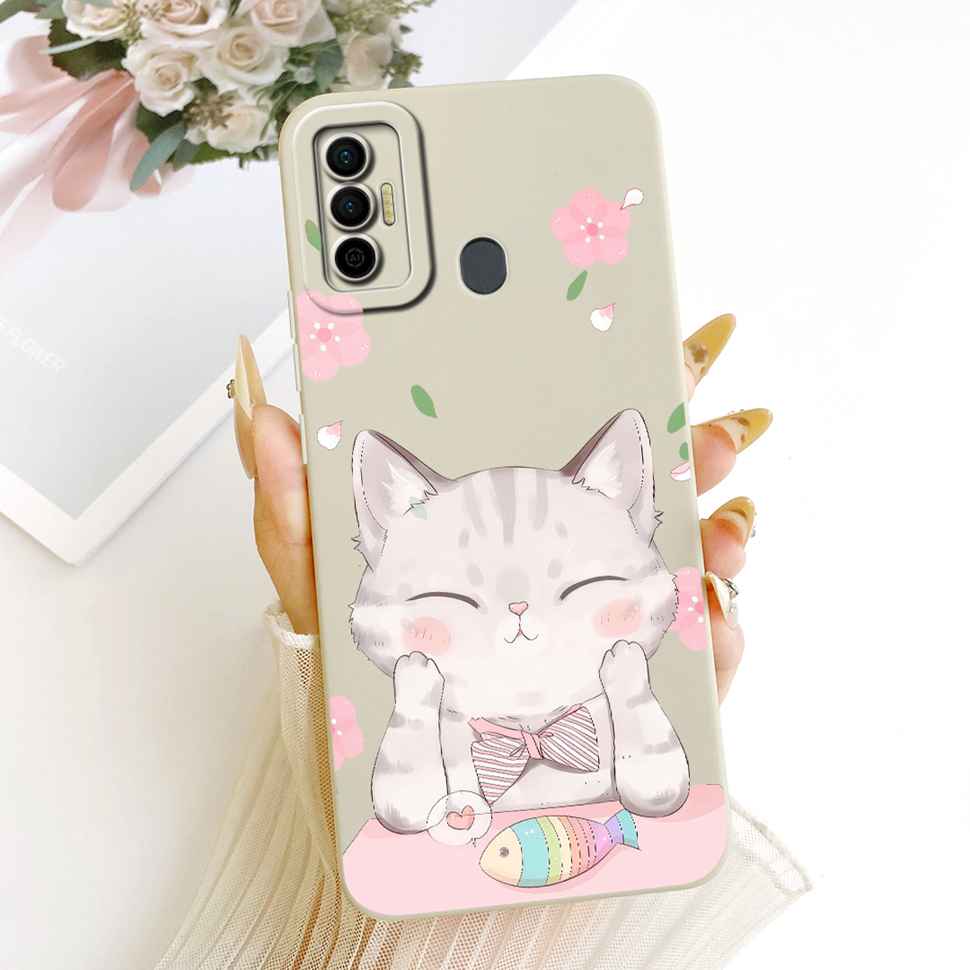 Чехол для Tecno Spark 7 2021 Милый чехол-кролик KF6 KF6j Мягкий силиконовый чехол для Tecno Spark 7 Spark7 Задняя крышка Coque