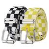 Rainbow Plaid Canvas Belt with Pin Buckle