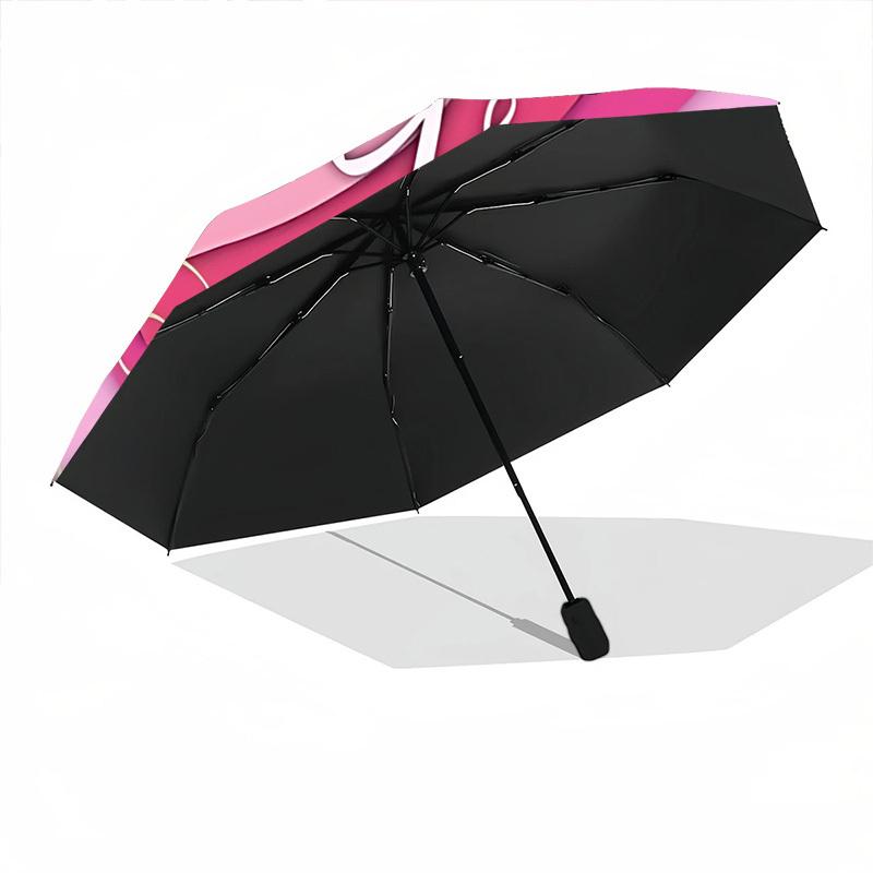 1pc Believe Heart Decorative Auto-Fold Umbrella with One-Touch Open/Close - 8 Reinforced Ribs for Windproof Stability, yy251118170