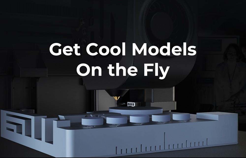 3D-принтер Creality K1, автоматическое выравнивание, максимальный расход 32 мм³/с, максимальная скорость 600 мм/с, ускорение 20000 мм/с², цельная рама