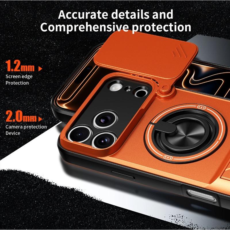 Новый чехол для For Iphone17 Pro Max 16 Pro Max 1 14 13 Защита камеры со сдвижной крышкой Вертикальная подставка Ударопрочная задняя крышка Магнитный чехол для телефона