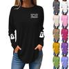 Tee Shirts For Women Fall Casual Long Sleeve Shirts Sweatshirt Retro Printing Top Pullover