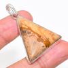 Натуральный камень Яшма Картина Серебряный кулон 925 пробы 1.89" AP-14009