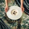 Zhishi Underglaze Ceramic 9.75-inch Straw Hat Pasta Bowl