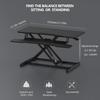 Height and Width Adjustable, Sit-stand Dual-purpose, Double-layer Standing Desk, Standing Desktop Workstation for Laptops