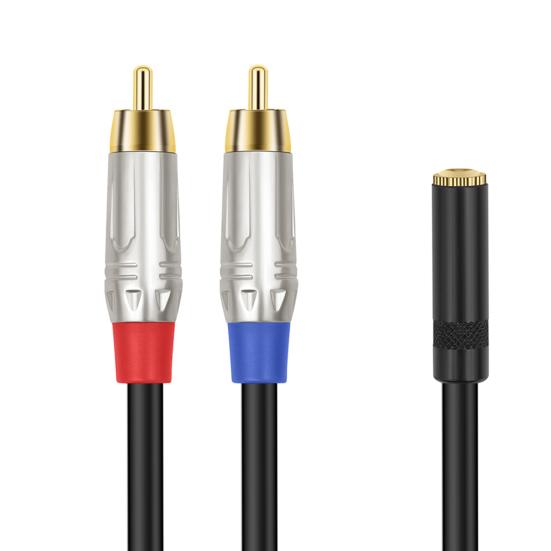 Аудиоадаптер RCA-кабель с четкой идентификацией каналов, универсальный 3,5-контактный Aux-кабель RCA, двойной экранированный Y-разветвитель RCA, Aux-кабель