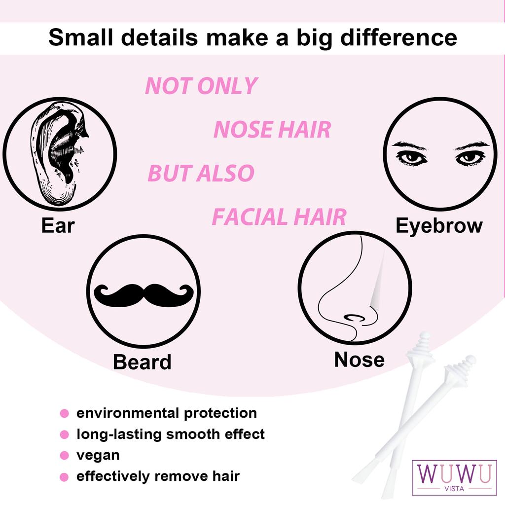 WUWUVISTA восковая палочка для носа 10,60,120 шт. многофункциональная восковая палочка для удаления волос на носу, бороде, бровях, набор инструментов для удаления волос, пчелиный воск, безопасно и быстро